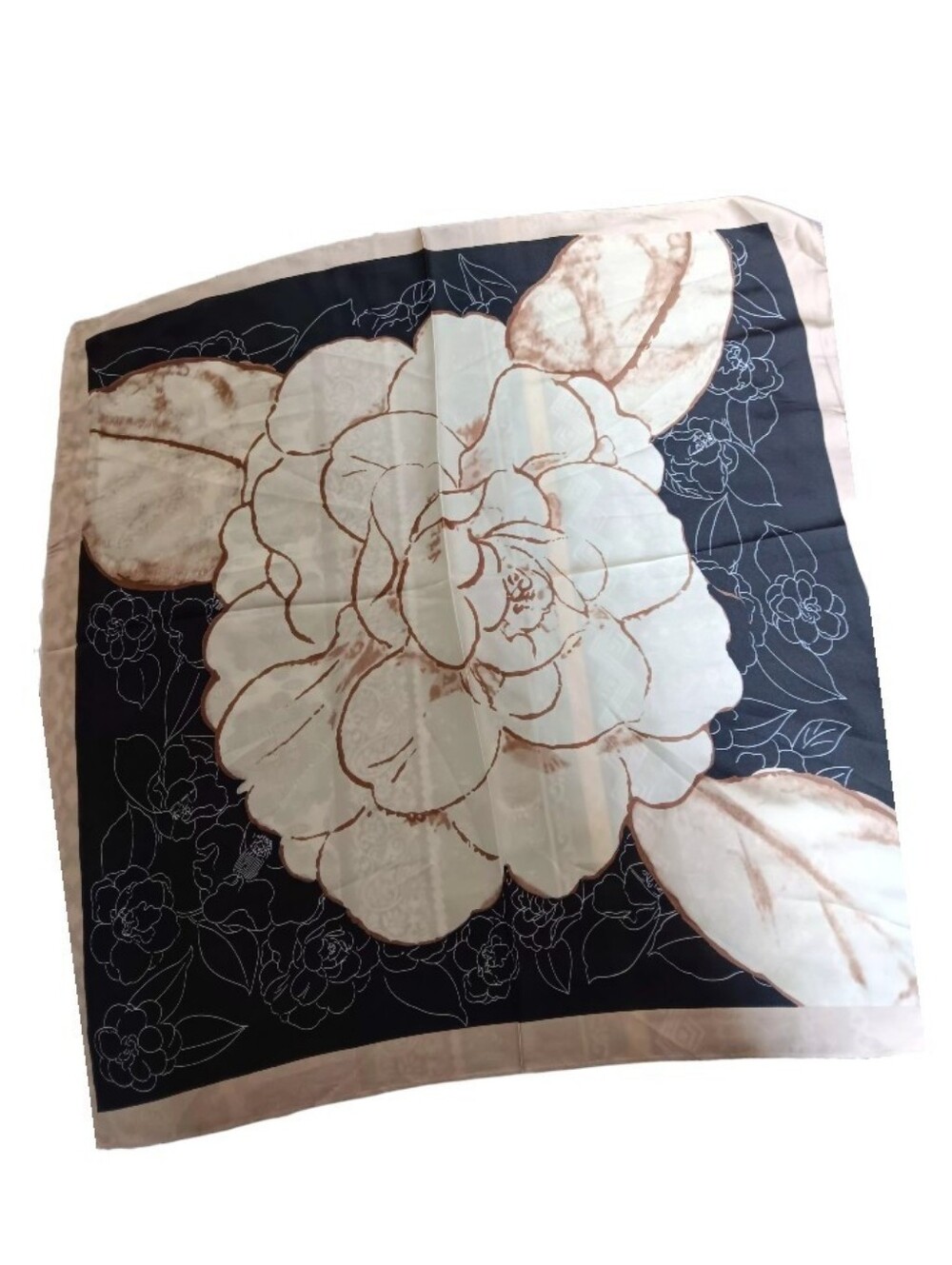 Blossom Black Satin Scarf - Picture 3 of 7